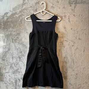 Theory Black Wakely Sleeveless Dress Pockets A Line Belted Knit Women’s Size 10